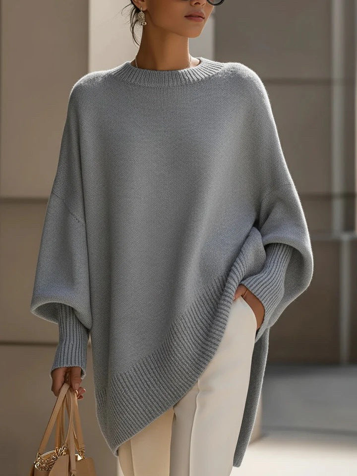 Autumn Winter round Neck Pullover Sweater Women Loose Lazy Solid Color Women Sweater