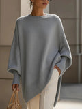 Autumn Winter round Neck Pullover Sweater Women Loose Lazy Solid Color Women Sweater